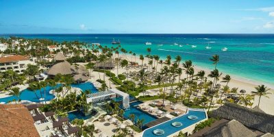 bird eye view of a resort