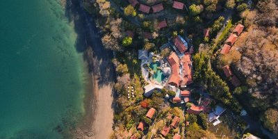 bird eye view of a resort
