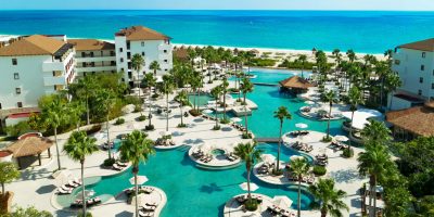 bird eye view of outdoor pool and resort